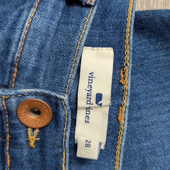 Vineyard Vines Deep Indigo Cropped Jeans High Rise Straight - Picture 2 of 3